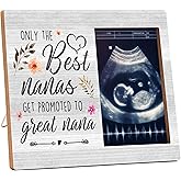 Only the Best Nana Get Promoted to Great Nana Picture Frame - Baby Announcement Photo Frame Gift for Great Grandma, Pregnancy Announcement -A14