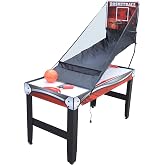 Hathaway Scout 54-in 4 in 1 Multigame Table, Ideal for Family Game Rooms, Includes Arcade Basketball, Air Hockey, Table Tennis and Dry Erase Board - Black/Red/White