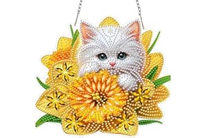 MXJSUA Diamond Art Hanging Kits for Adults with Chain, 5D Special Shaped Diamond Painting Ornaments Kits, DIY Gem Art Pendant