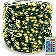 Decute 500LED 164FT Christmas Tree String Lights Green Wire Dimmable with Remote Control, UL Listed Plug in Fairy Starry Lights Decorative for Christmas Tree Party Wedding Indoor Outdoor Warm White