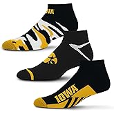 For Bare Feet NCAA unisex-adult Camo Boom 3 Pack Ankle Sock
