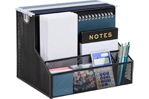 Mind Reader Desktop Organizer, Vertical File Storage, Letter Size, Office, Metal Mesh, 12.15" L x 9.5" W x 9.5" H, Black