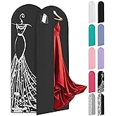 72" Long Dress Bags for Gowns - Wedding Dress Garment Bag for Dresses - Long Garment Bags for Hanging Clothes & Closet Storage - Durable Travel Bag for Women with ID Window