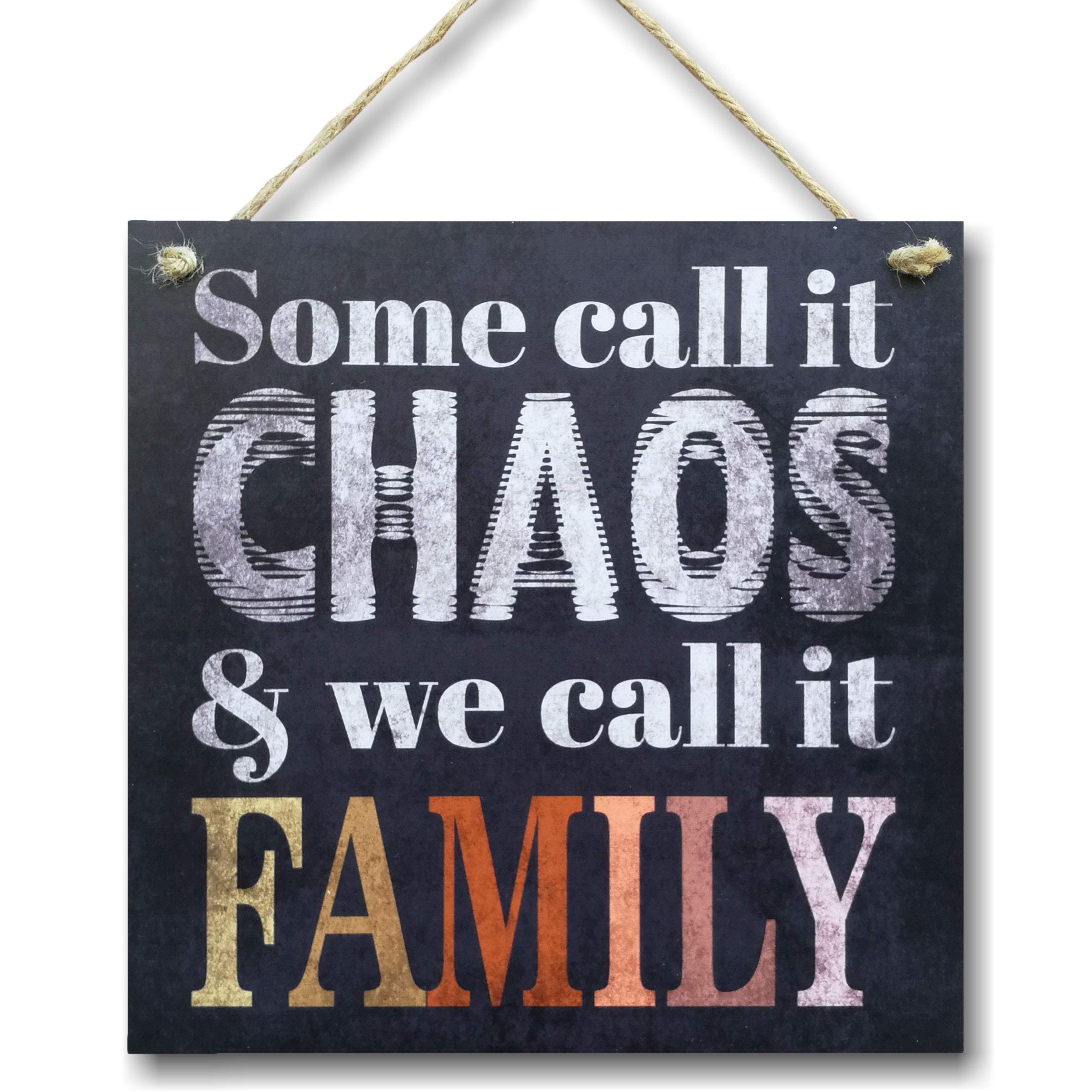 CARISPIBET Some call it Chaos we call it family Home signs house decorative plaques living rooms signs wall art 8" x 8'' — image 1