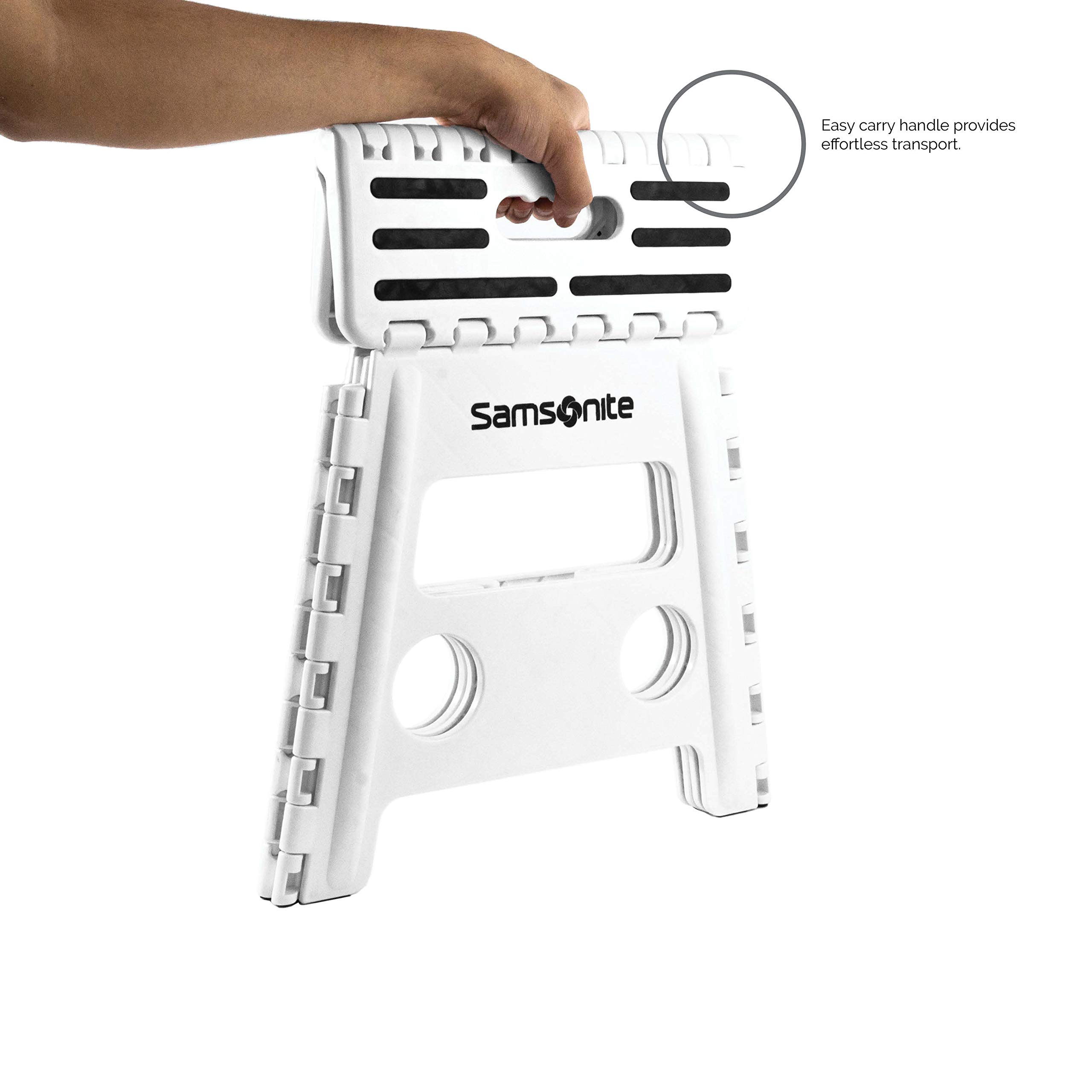 Samsonite Folding Step Stool In Aqua/Teal 13" High Double Handle