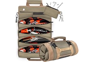VEITORLD Gifts for Men Dad Husband Him Fathers Day, Tool Organizers - Small Tool Bag W/Detachable Pouches, Heavy Duty Tool Roll for Electrician Mechanic, Tool Pouch with Belt Clip, Gifts from daughter son wife
