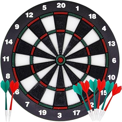 HelaCueil Safe Dartboard Set Ø42cm 16.5 inch with 6 Darts Soft Tip