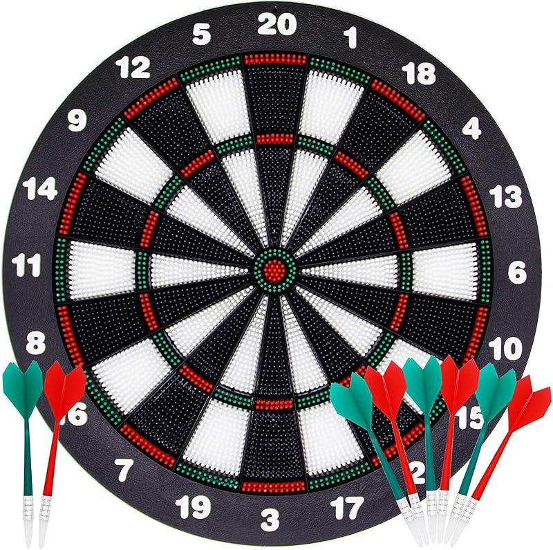 HelaCueil Safe Dartboard Set Ø42cm 16.5 inch with 6 Darts Soft Tip