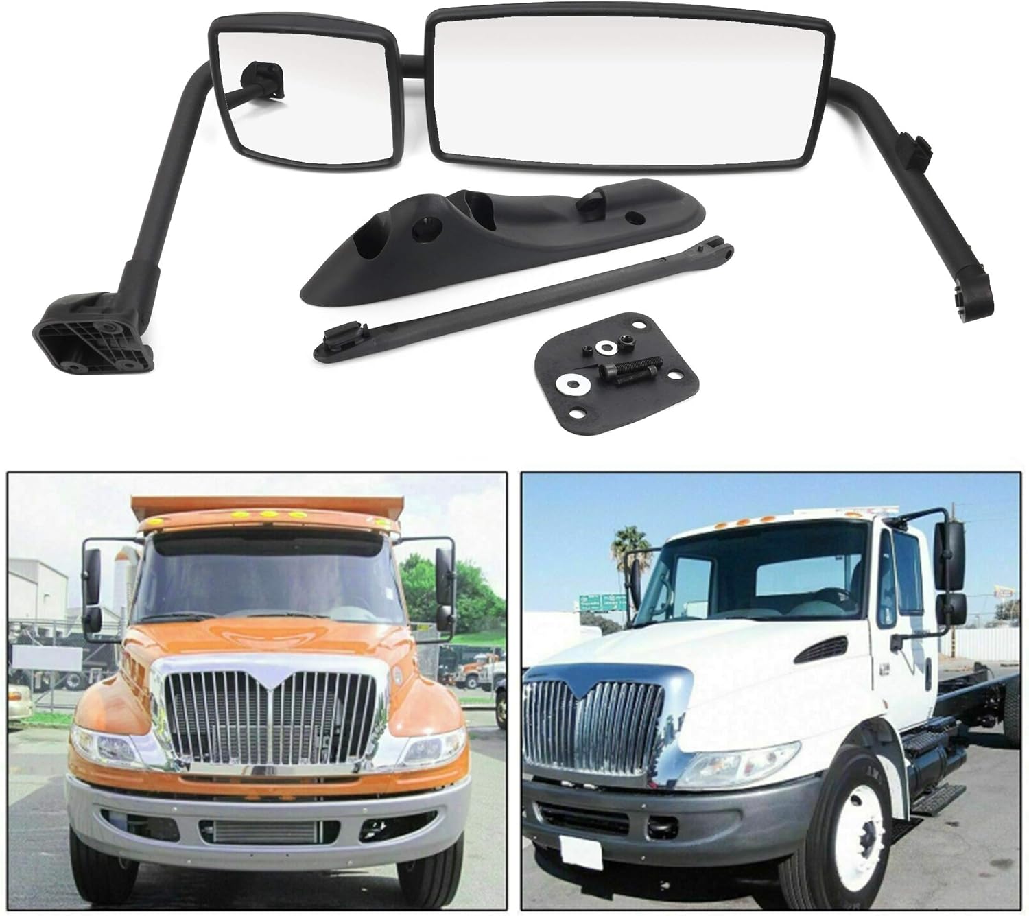 Door Mirror with Arm Black Fit for International 4300 4400
