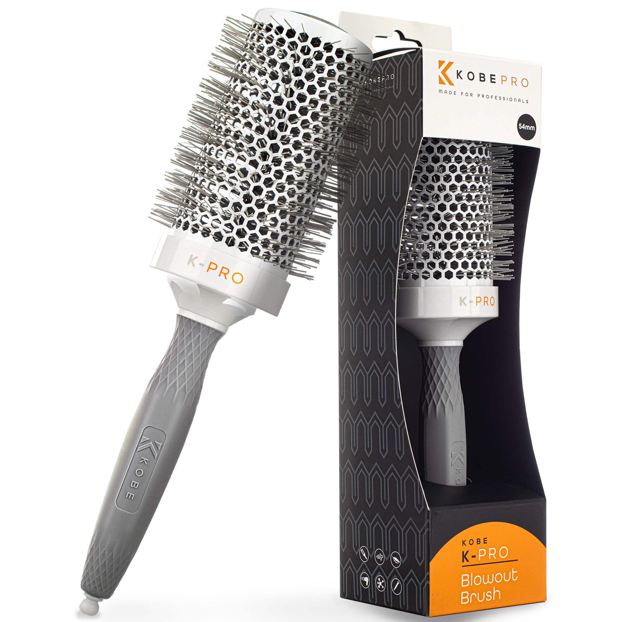 K-Pro 54mm Radial Ceramic & Ionic Hair Brush for Blowout & Blowdry - Professional Blow Dry Brush for Salon-Quality Results, Enhance Volume and Shine, Ideal for All Hair Types