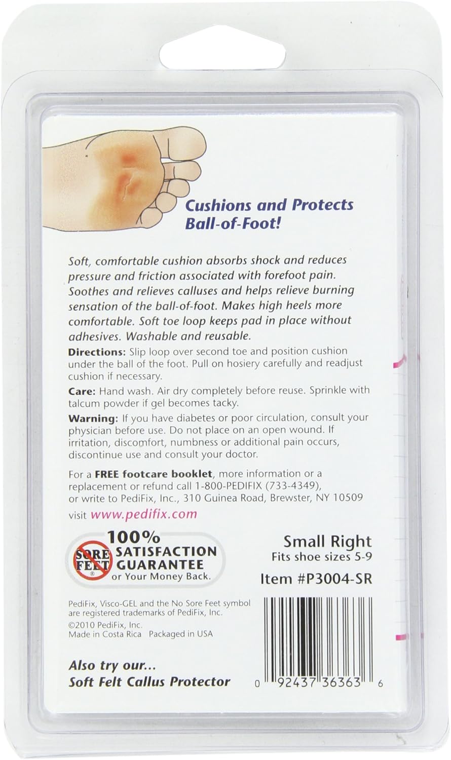 PediFix Visco-gel Metatarsal Pad with Toe Loop, Large Left: Health & Personal Care