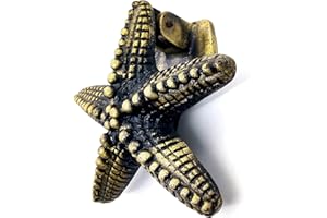 5MOONSUN5 Star Fish Antique Finish Door Knocker - cast Iron Door Hardware - Elegant Design Solid Cast Iron Door Knockers with Strike Plate Decorative Hardware for Doors.