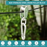 BELLE VOUS M20 Stainless Steel Crane Pulley Block 150kg 330lbs Set view 6