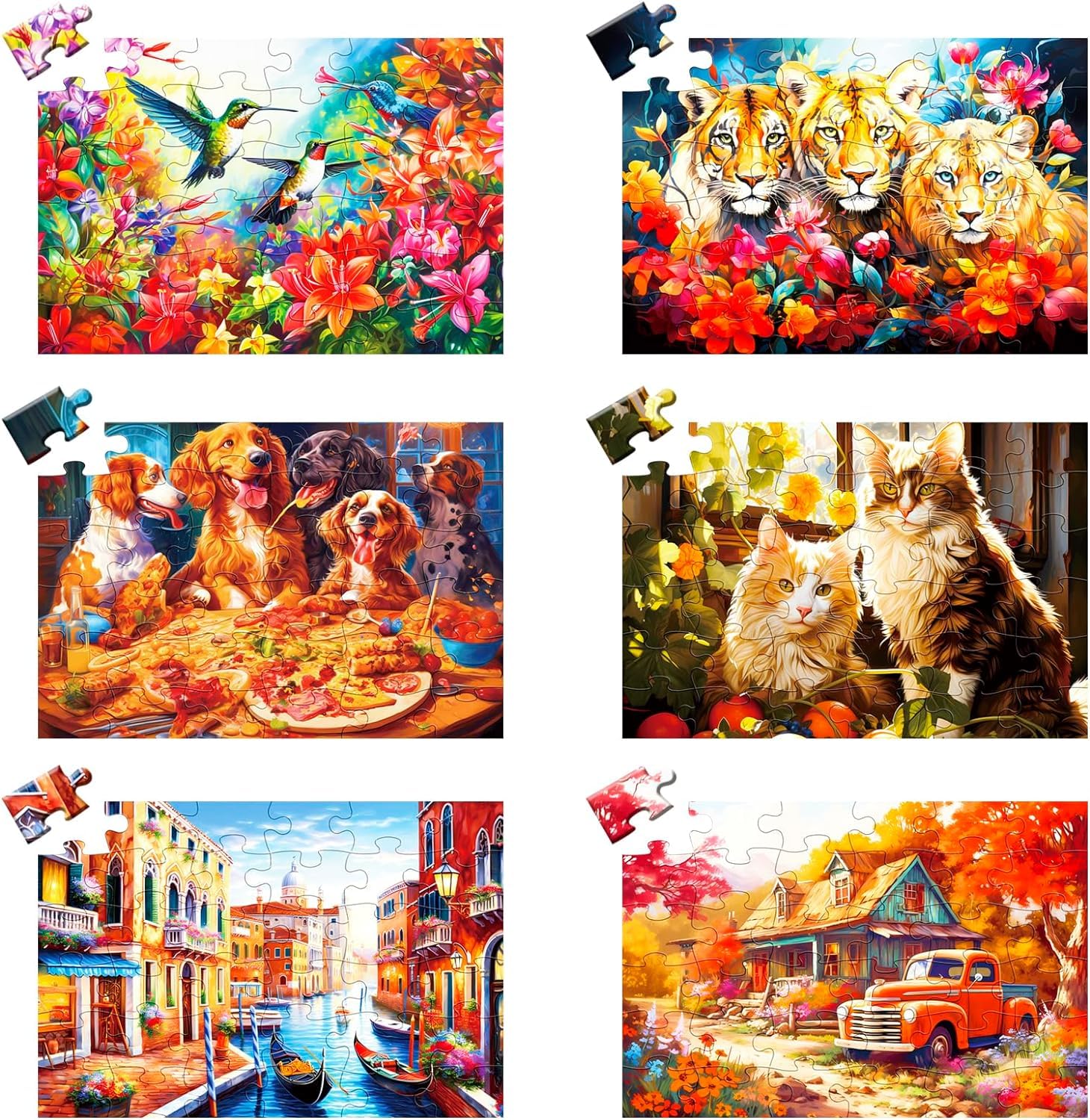 6 Pack 36 Large Piece Puzzle for Adults - Dementia Alzheimer's Products and Activities for The Elderly - Easy Puzzles Gift Memory Games for Patients in Nursing Home