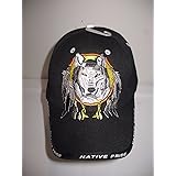 MWS Native American Pride Wolf Dream Catcher Baseball Cap | 3D Embroidered Black Hat
