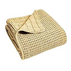 Levtex Home - Mills Waffle - Throw - Ochre Cotton