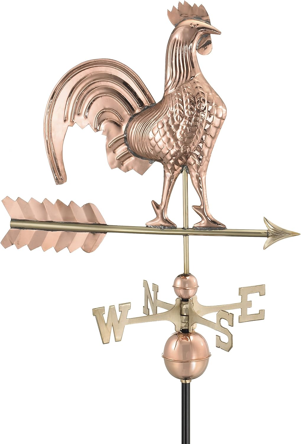 Weathervanes - Good Directions Rooster Weathervane, Pure Copper