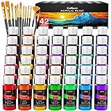 Caliart Acrylic Paint Set with 12 Brushes, 42