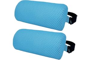 REEZEIVI 2 Pack Headrest Pillow for Patio Chaise Lounge,Chaise Lounge Pillows Outdoor 3D air mesh with Elastic Band,Quick Drying and Washable Spa Pillow for Recliner,Beach Chair,Office Chair,Blue