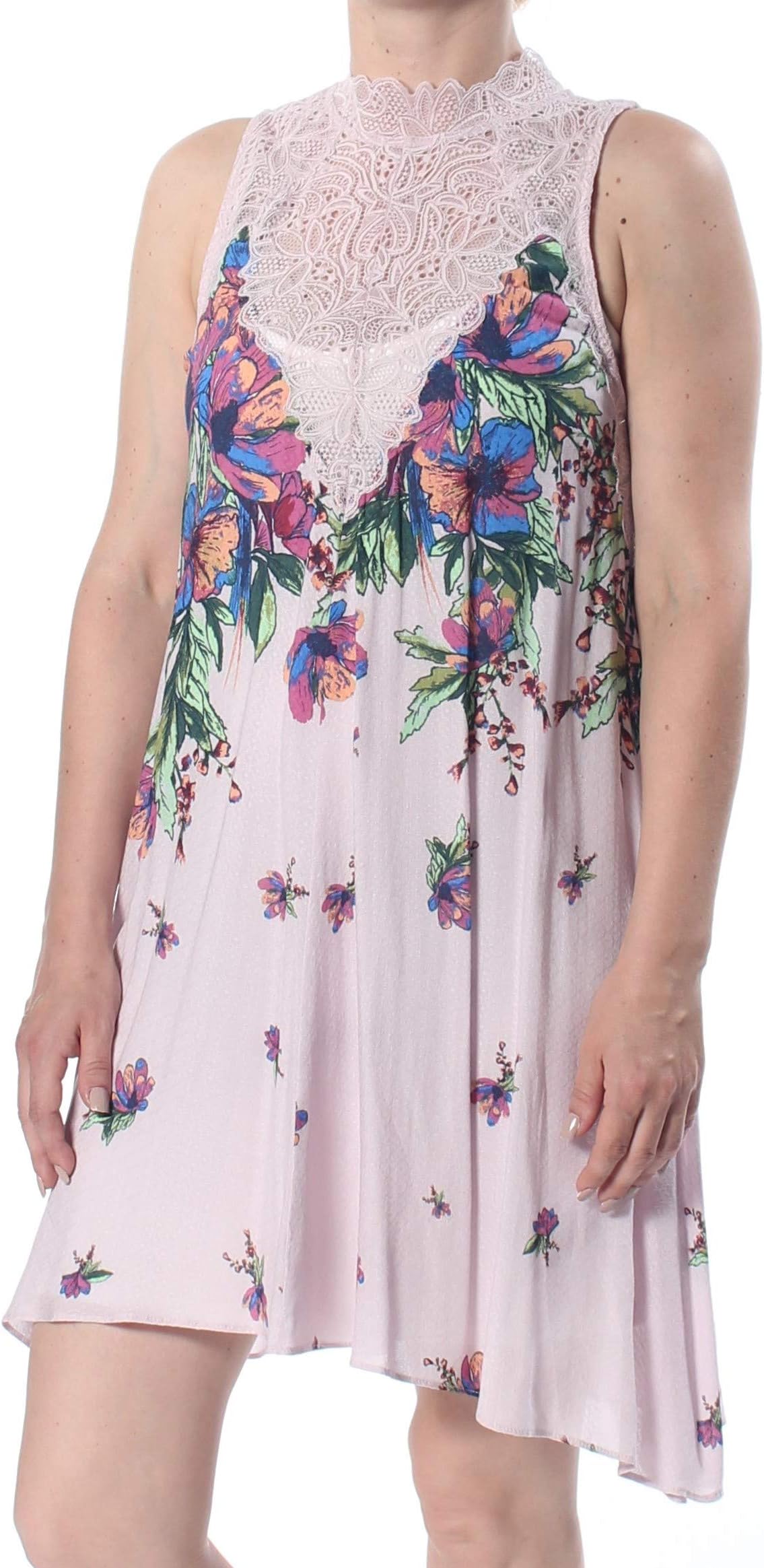 Free People Women's Marsha Printed Lace-Neck Dress