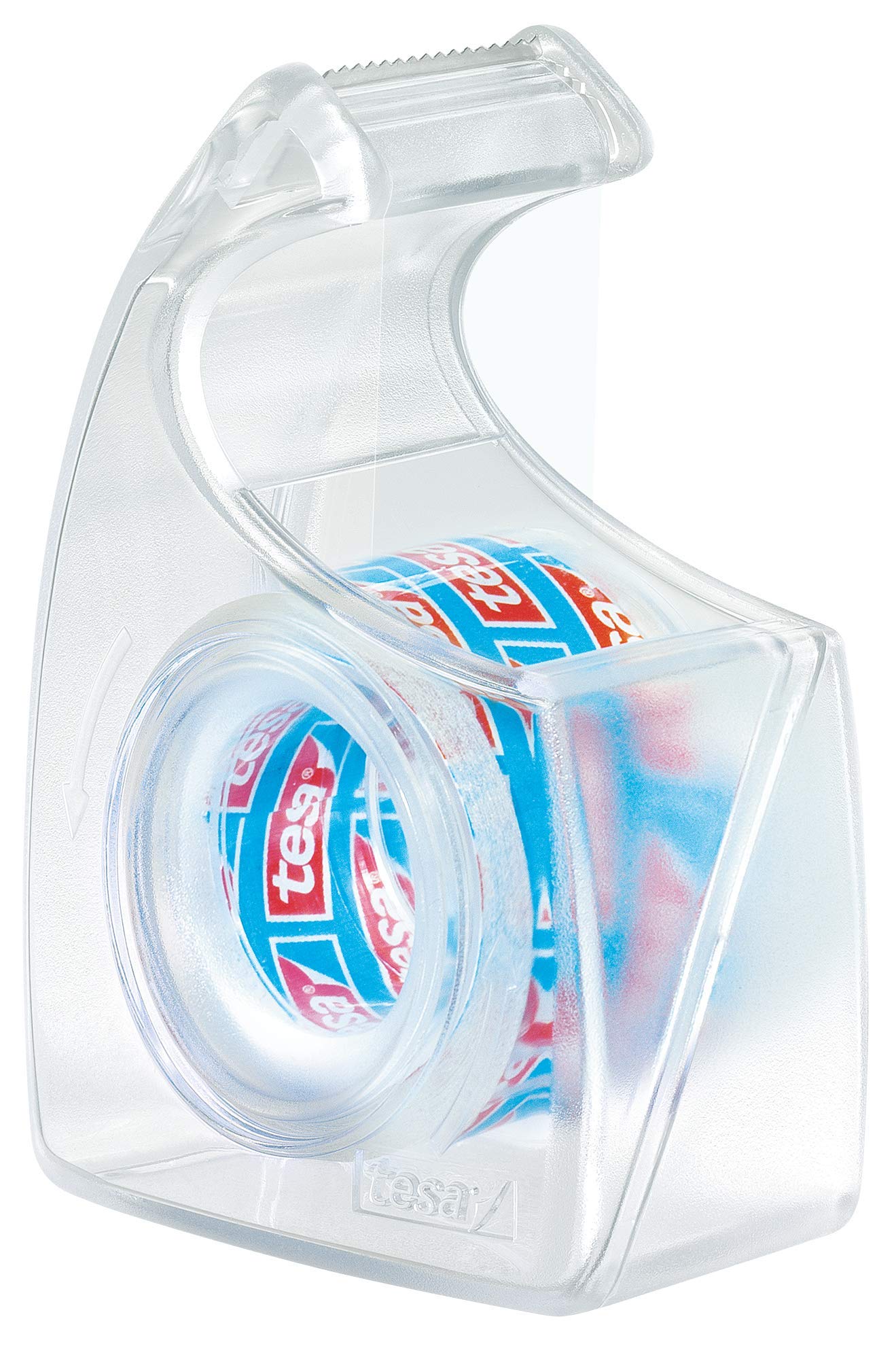 tesa® Handabroller Easy Cut/57443-00001-00 Rot/Blau bis B19mmxL10m Transparent