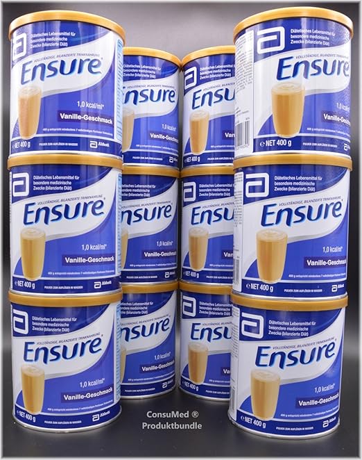 12x 400g Ensure Vanille Pulver 4800g - Trinknahrungspulver - im exclusiven ConsuMed Bundle