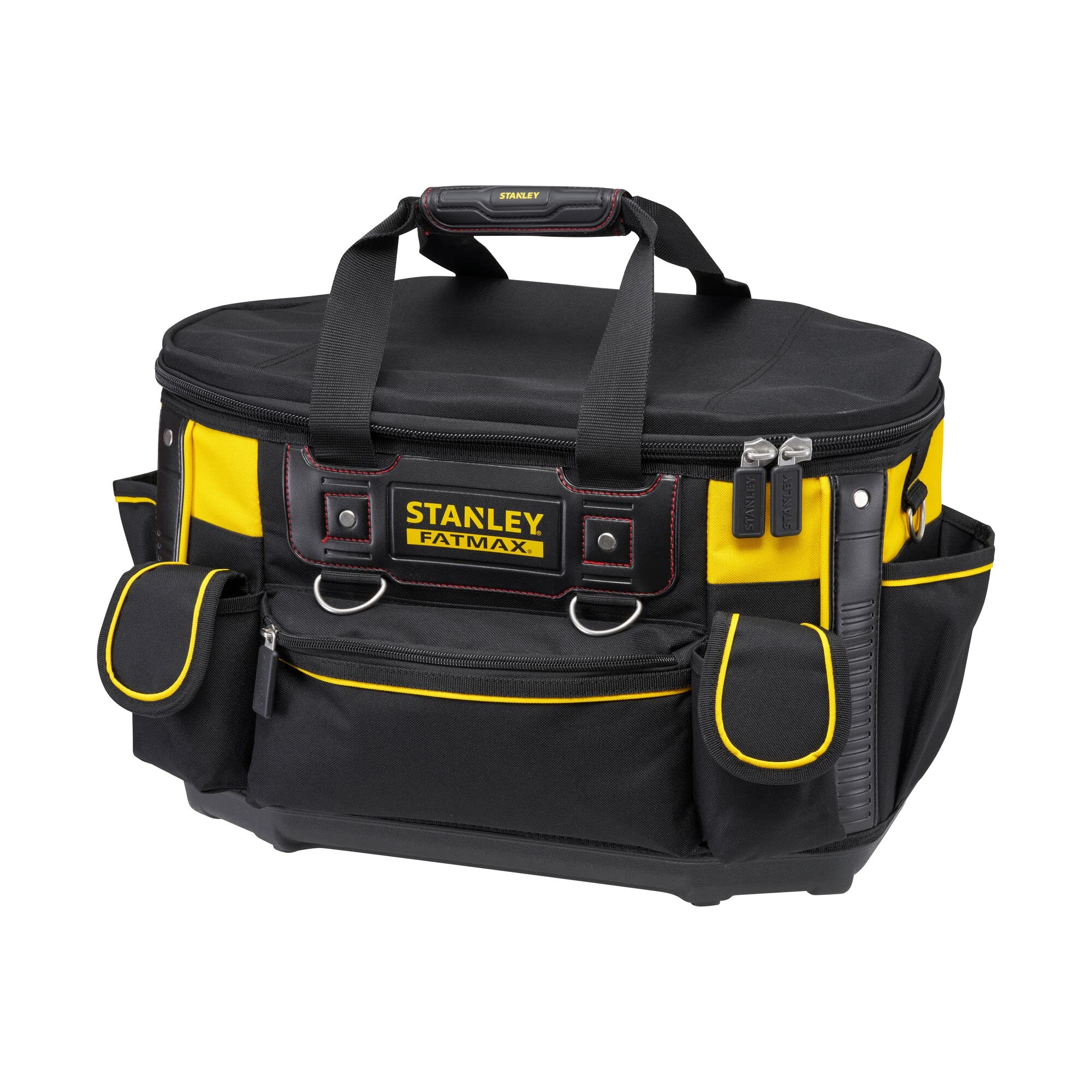 STANLEY FATMAX Round Top Rigid Tool Bag, 18", Quick Tool Access with Wide Opening Zip Design, Multiple Internal and External Pockets, Carry Handle and Shoulder Strap, 20kg Load Capacity, FMST1-70749