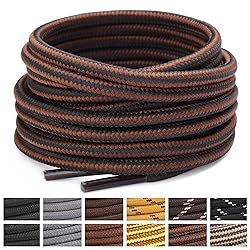 Stepace Round Shoelaces [2 Pairs] Heavy Duty Boot