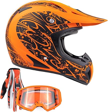Amazon Typhoon 大人用 Atv Mx ヘルメットゴーグル グローブ オレンジ L オレンジ K27orng238orngcol ヘルメット 車 バイク