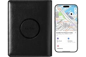 EXTRELIFE Passport Holder Men, Passport Cover Wallet with Full Find My Functionality, Travel Wallet, Travel Accessories Must Haves Anti-Lost, RFID Blocking, 6 Cards Slots, Black