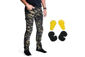 NBT Clothing Protective Motorcycle Riding Pants Removable CE Armor (Knee, Hips) Reinforced Stitching in High Impact Zones