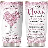 ZANIION To My Niece Gifts Tumbler 20oz, Best Birthday Gift For Nieces From Auntie Mug, Funny Christmas Graduation Valentines Day Present Decoration Coffee Cup 1PC