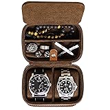 ROTHWELL 2 Watch Travel Case Storage Organizer for