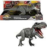 Mattel Jurassic World Rebirth Power Devour Tyrannosaurus Rex Figure | T-Rex Dinosaur Action Figure with Tongue Activated Constant Chomp, Lights &amp; Sounds, Digital Play Via Scannable App Code