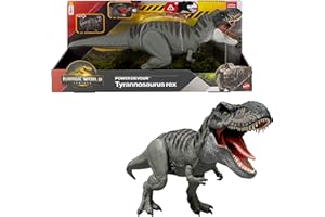 Mattel Jurassic World Rebirth Power Devour Tyrannosaurus Rex Dinosaur Figure with Tongue Activated Constant Chomp, Lights & Sounds, Digital Play