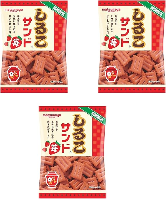Amazon 東海限定 愛知県限定 名古屋限定 松永製菓 Matsunaga Since 1938 しるこサンド 苺 苺果汁を生地に練り込み焼き上げました ビスケット 65ｇｘ3袋 食べ試しセット 3 食品 飲料 お酒 通販