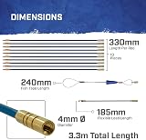 Faithfull FAICRS330 3.3M Cable Rod & Accessories Kit - 15 Piece Blue view 2
