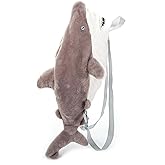 The Petting Zoo Shark Stuffed Animal Plushie Backpack, Gifts for Kids, Sealife Animal Toy, Gray Shark Plush Toy Book Bag, 20 inches