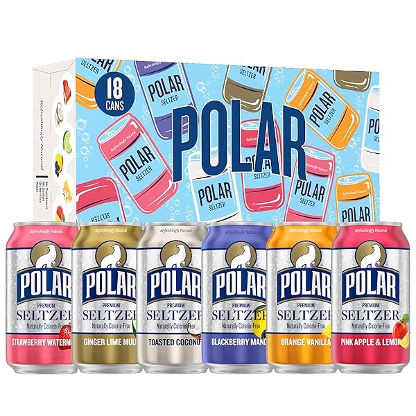 POLAR SELTZER WATER SAMPLER VARIETY PACK, 12 FL...