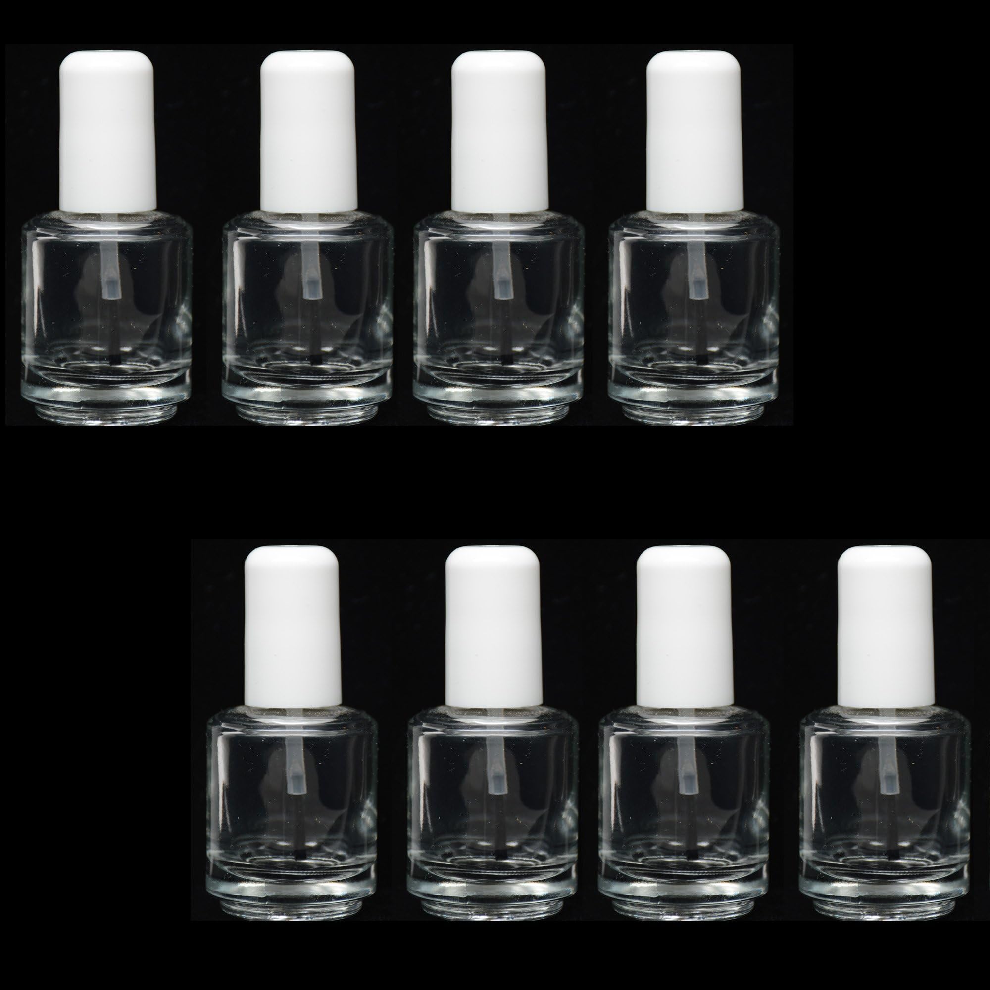 Empty Polish Bottles Clear with Brush Cap + Mixing Ball 14ml/0.5 Oz Quantity: 8 PCS
