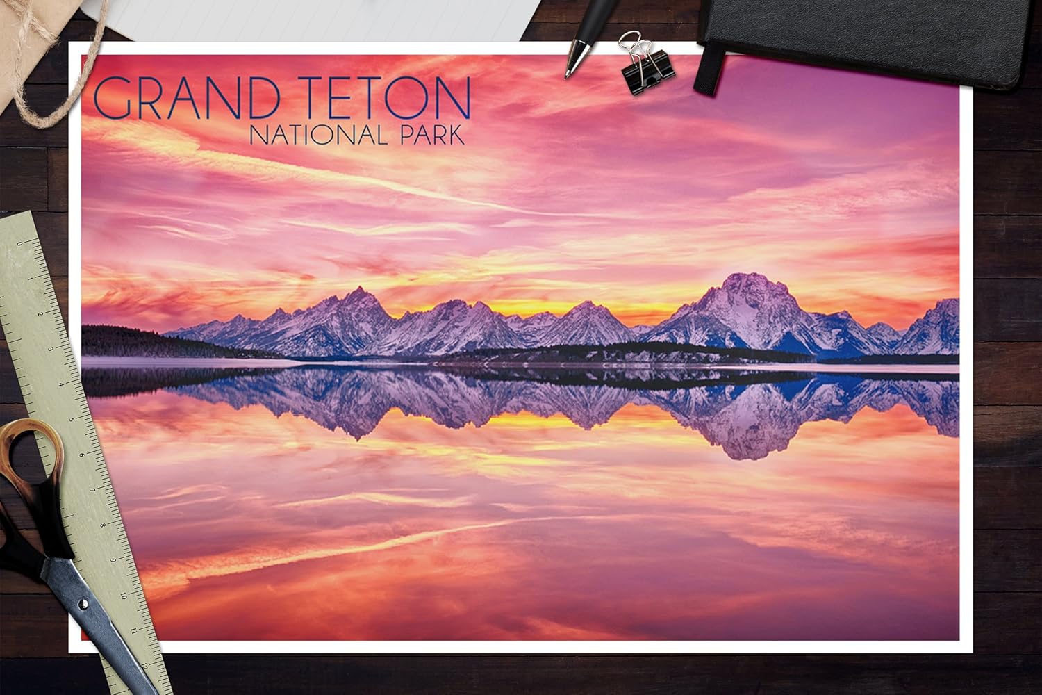 Amazon グランドティトン国立公園 ワイオミング州 サンセットとジャクソン湖 12 X 18 Signed Art Print Lant 12x18s インテリア オンライン通販