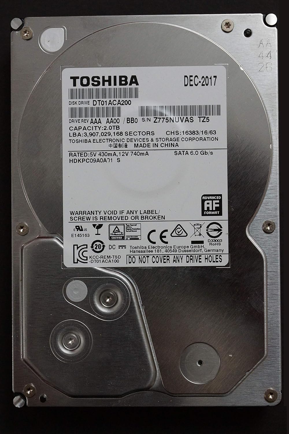 Toshiba DT01ACA DT01ACA200 2 TB SATA/600 7200 rpm 3.5" Internal Hard Drive HDKPC09 Bare Drive - Review