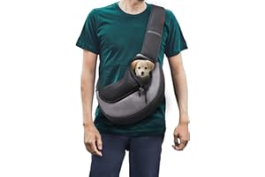 FDJASGY Pet Sling Carrier for Small Dogs Cats,Breathable Mesh Travelling Hand Free Puppy Backpack with Pouch and Adjustable Strap Carrier
