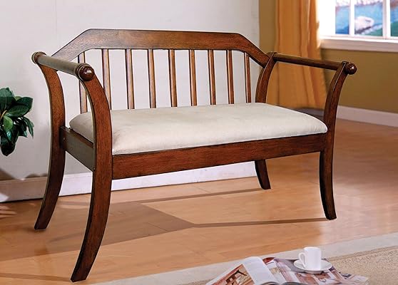 William's Home Furnishing Derby Seating Bench, Oak – Classic Design