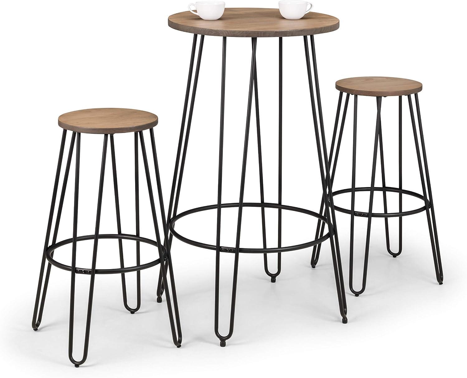 Julian Bowen Dalston Set of 2 Bar Stools, Mocha Elm/Black - Image 5