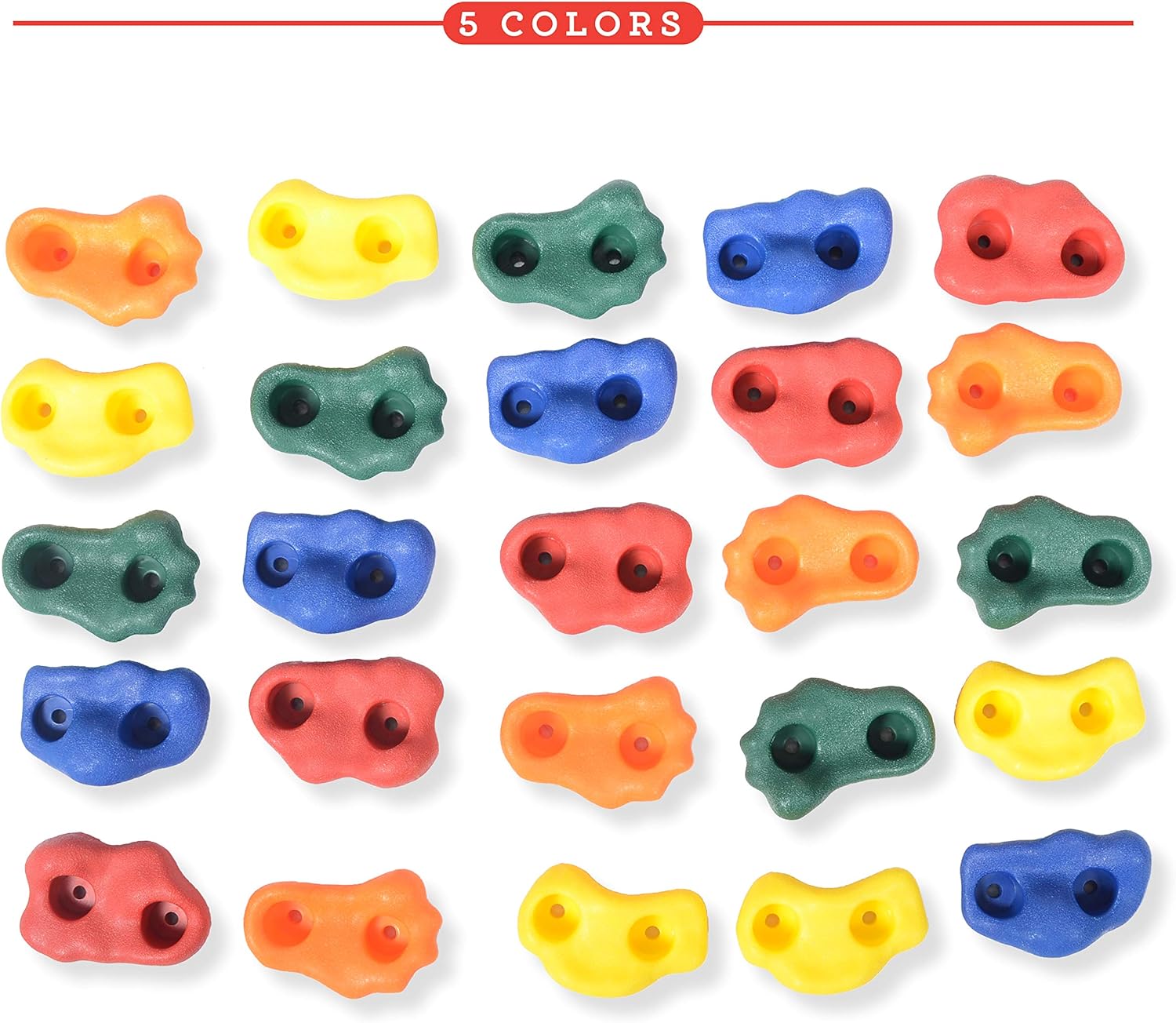 Milliard DIY Rock Climbing Holds Set with 8 Foot Knotted Rope (25 Pc. Kit) Kids Indoor and Outdoor Play Set Use, Includes Mounting Screws, Handles and Hooks.: Toys & Games