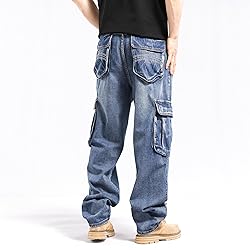 LUOBANIU Men's Baggy Jeans Hip Hop Loose fit 90s