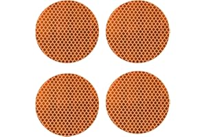 LiteMark DOT-SAE Amber Dot 3 Inch Round High Reflective Prismatic Lenses with Durable Protective Transparent Layer for Safety and Increased Visibility (Pack of 4 Reflectors)