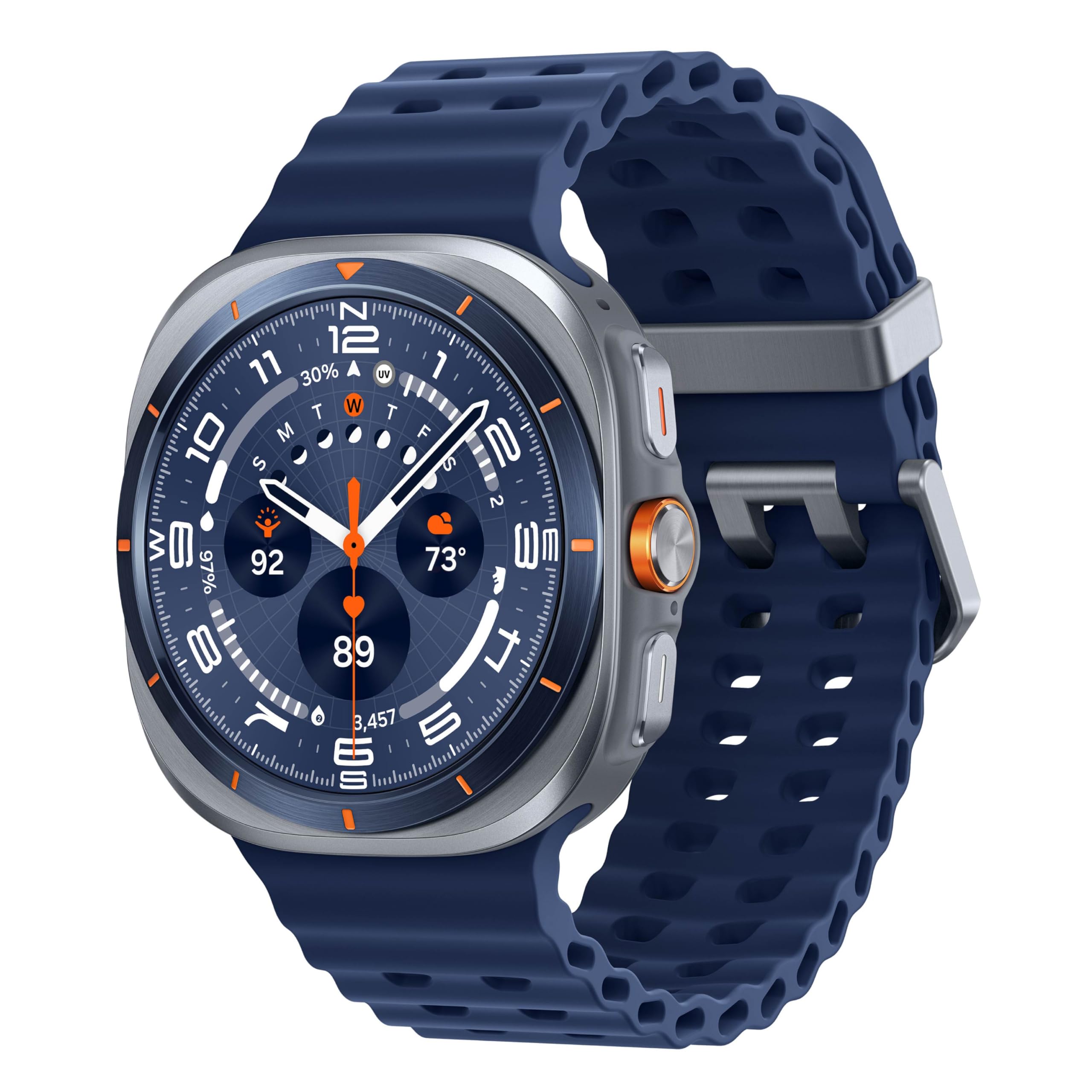 Photo 1 of Samsung Galaxy Watch Ultra (2025) 47mm LTE Smartwatch, Titanium Casing, Advanced Sleep Coaching, Running Coach, Energy Score, Heart Rate Tracking, GPS, Titanium Blue [US Version, 2 Yr Warranty]