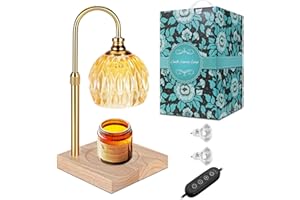 APOBOB Candle Warmer Lamp, Dimmable Electric Wax Melt Warmer with Timer for Yankee Candle Large Jar Candle, Adjustable Height Candle Warmer Mother's Day Gifts for Mom Home Decor House Warming Gifts New Home